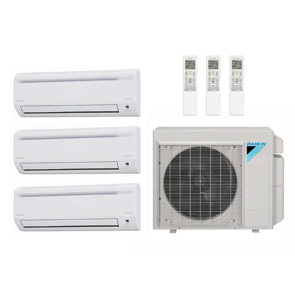 Daikin 37,000 Btu 20.2 Seer 3-Zone Mini Split Heat Pump System - 7K-12K-18K - 5MXS48TVJU - CTXS07LVJU - FTXS12LVJU - FTXS18LVJU