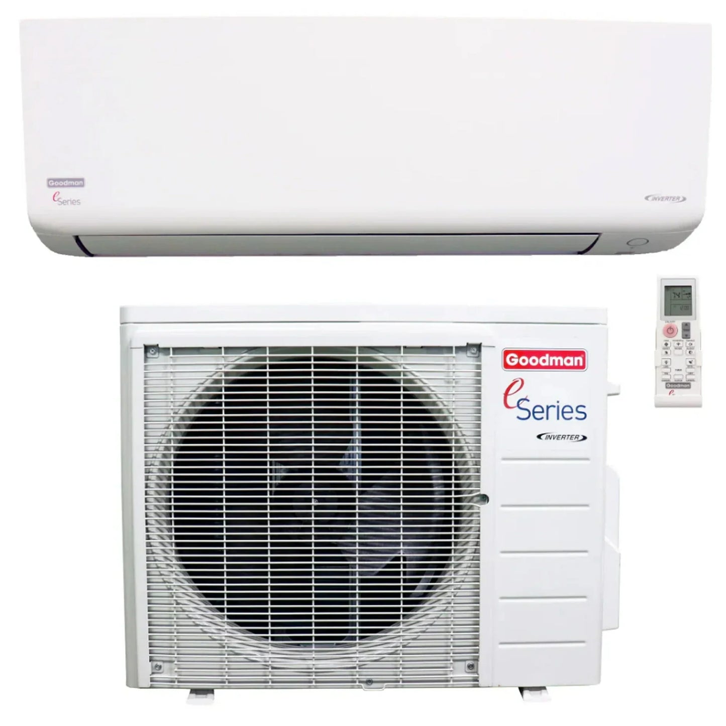 Goodman E-Series 12,000 BTU Wall Mounted Mini-Split Heat Pump System for heating and cooling