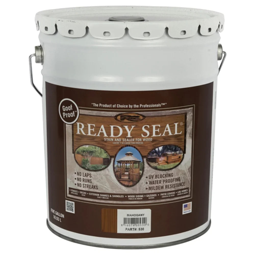 Ready Seal 530 Mahogany Exterior Wood Stain and Sealer, 5 Gallon
