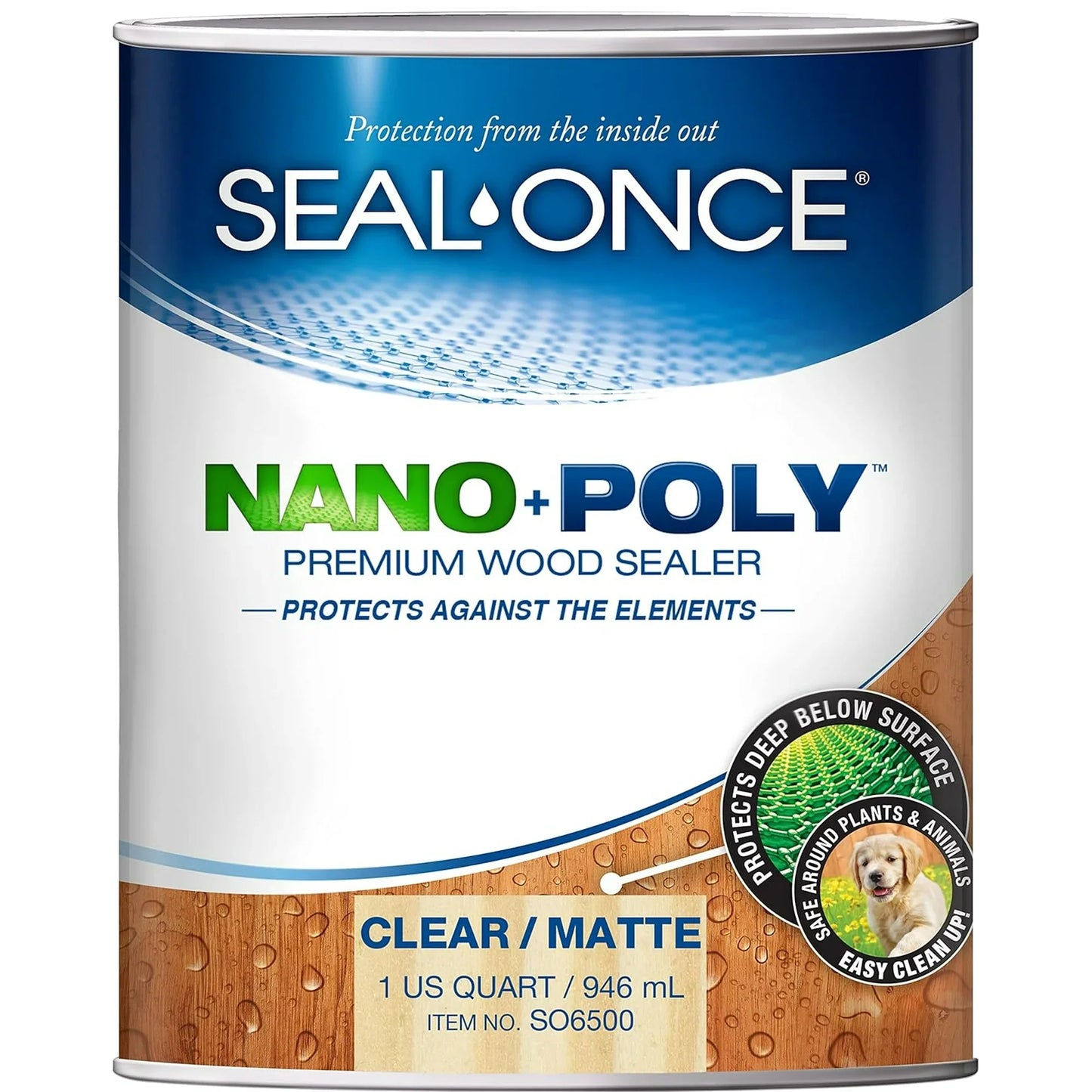 Seal Once Clear NANO+POLY Premium Wood Sealer, 1 Gallon
