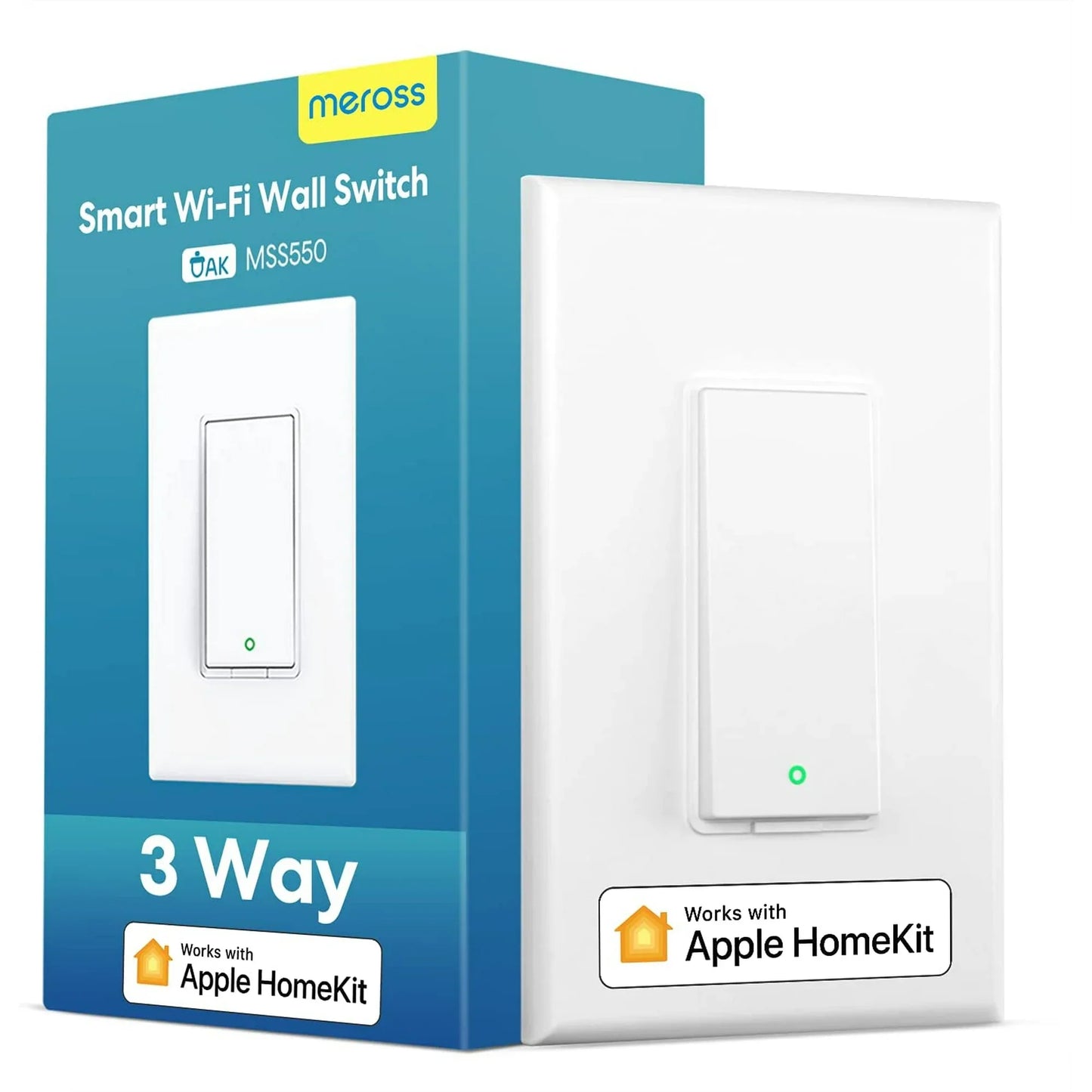 Siri, Alexa, Google Assistant & SmartThings, 2.4GHz WiFi Light Switch Neutral Wire Required, Remote Control Timer 1 Pack
