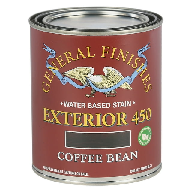 General Finishes Coffee Bean Exterior 450 Stain Quart QXCB