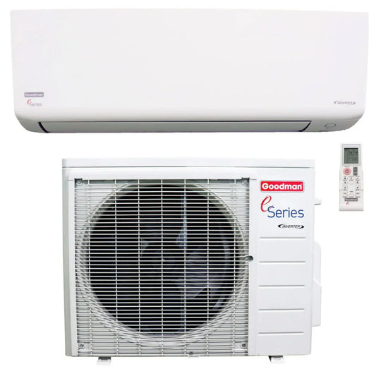 Goodman E-Series 12,000 BTU Wall Mounted Mini-Split Heat Pump System for heating and cooling