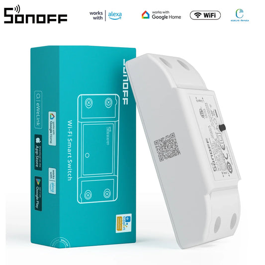 SONOFF BASICR4 10A Smart WiFi Wireless Light Switch,DIY Module for Smart Home Automation Solution,Voice&App Control Works with Alexa & Google Home Assistant