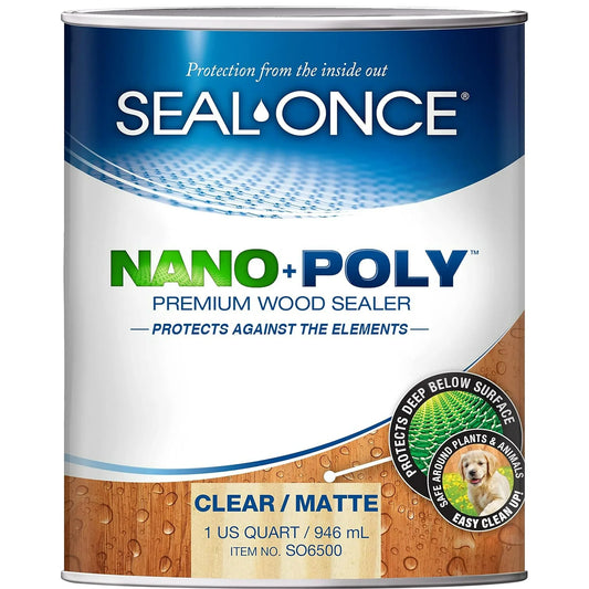 Seal Once Clear NANO+POLY Premium Wood Sealer, 1 Gallon